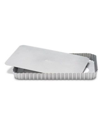 Forma dreptunghiulara pentru tarta, baza detasabila, otel, 32x22 cm, colectia SilverTop - PATISSE